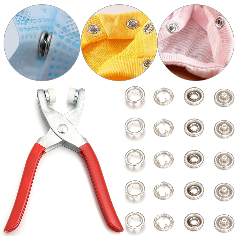 Snap Fastener Set - 50세트 7.5/9.5/11mm 스테인리스 스틸 스냅 버튼