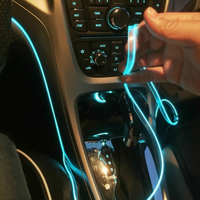 Led El Wire - 자동차 인테리어 분위기 조명 LED 스트립,