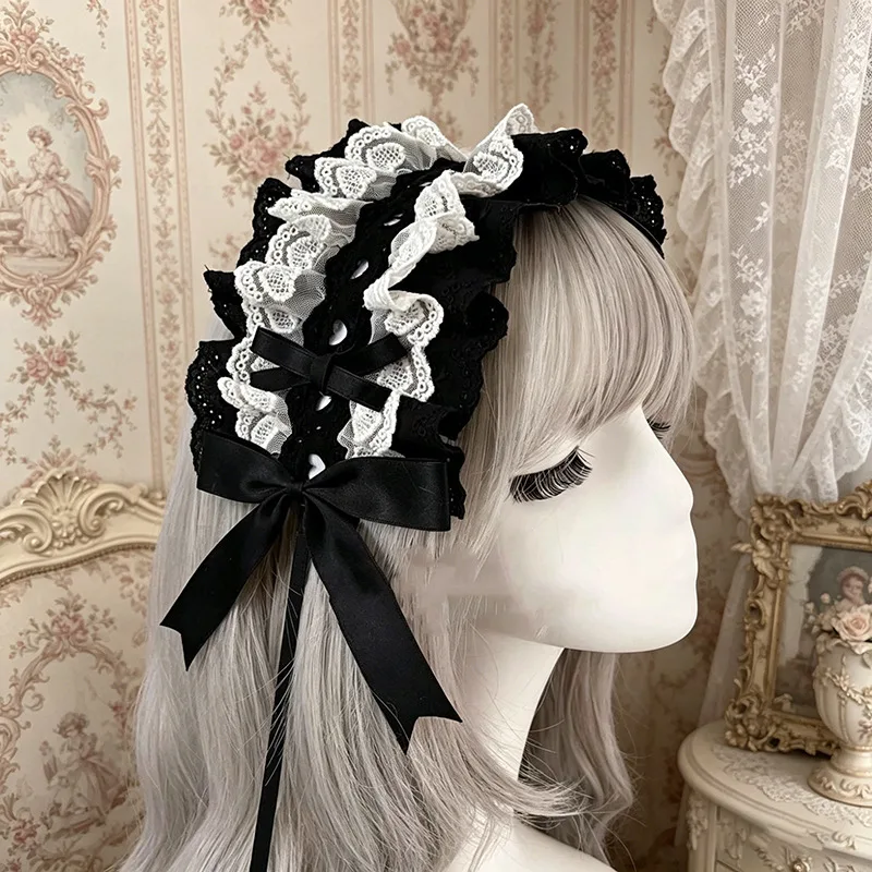 Cosplay Prop Bow - 귀여운 스위트 로리타 레이스 리본 헤어핀,