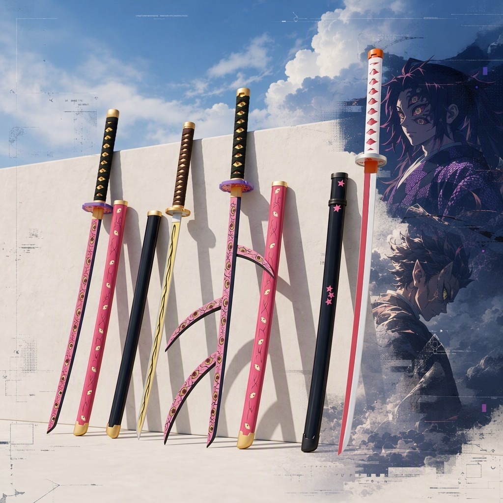 Cosplay Prop Dagger - 40인치 데몬 슬레이어 아가츠마 젠이츠 카타나