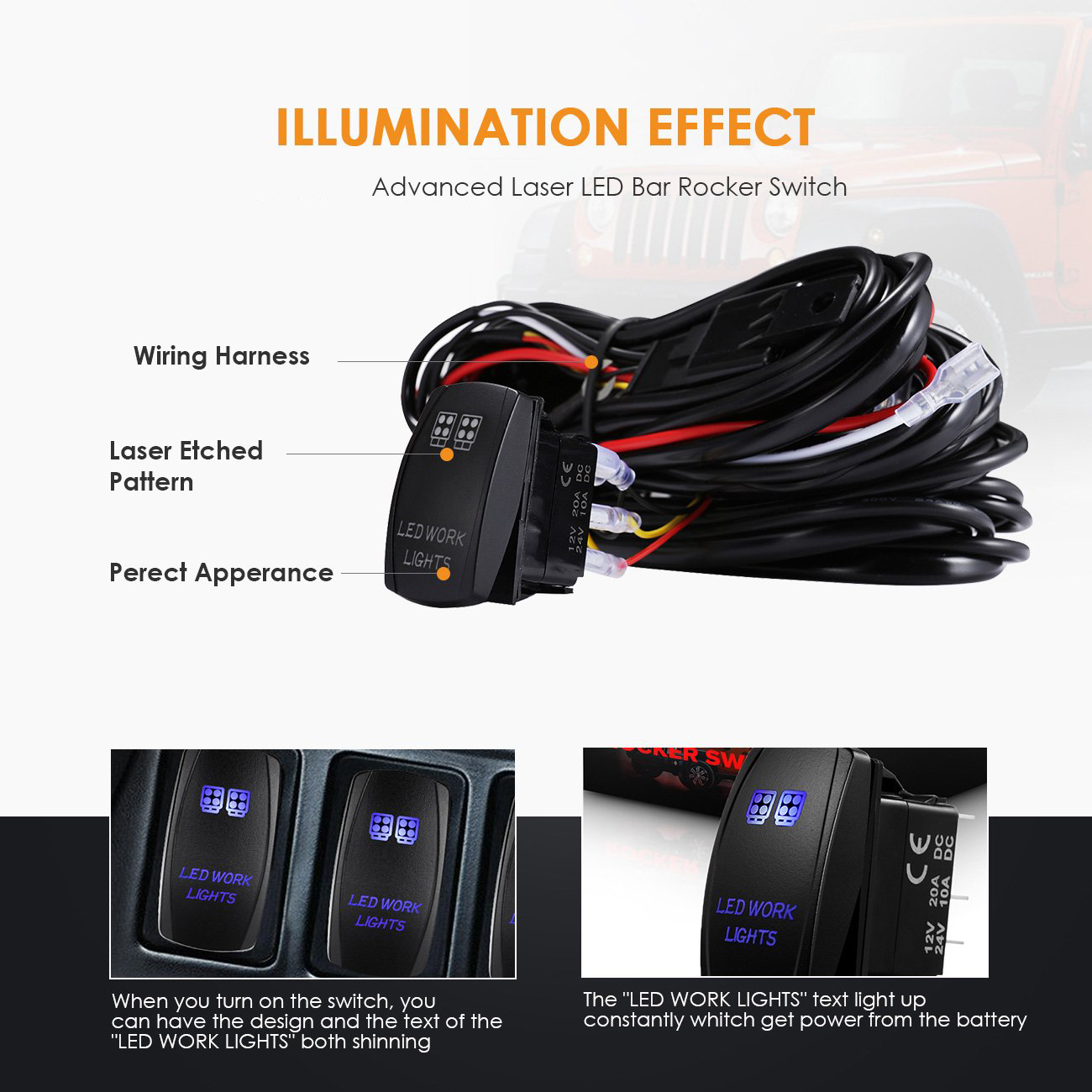 LED 라이트 바 배선 하네스 키트 14AWG 헤비 듀 - Led El Wire 리뷰 및 가격