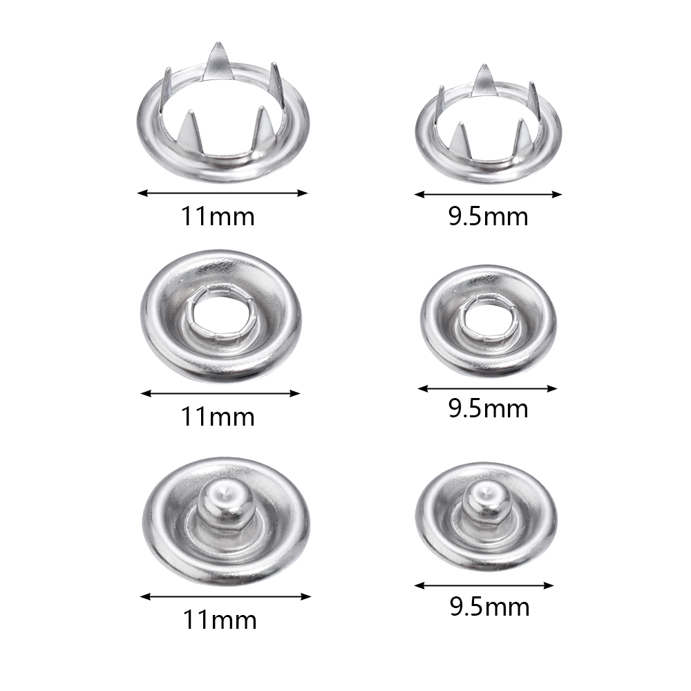 50세트 7.5/9.5/11mm 스테인리스 스틸 스냅  - Snap Fastener Set 리뷰 및 가격