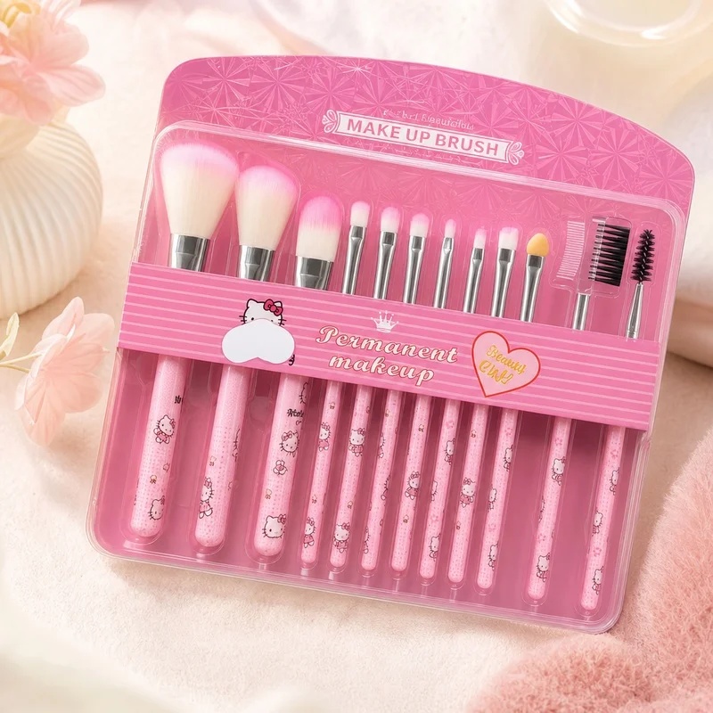 헬로 키티 12피스 메이크업 브러쉬 세트 귀여운 핑크  - Cosplay Prop Kit 리뷰 및 가격