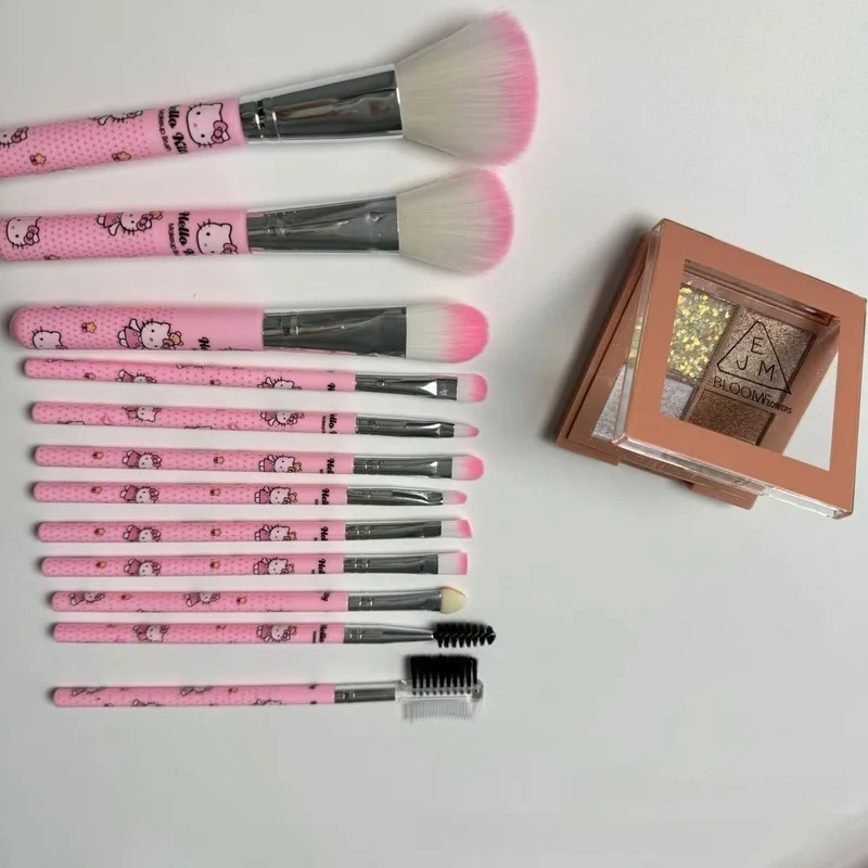 헬로 키티 12피스 메이크업 브러쉬 세트 귀여운 핑크  - Cosplay Prop Kit 리뷰 및 가격